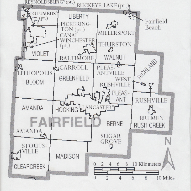 Fairfield County Map Carroll Area Historical Society Carroll Ohio